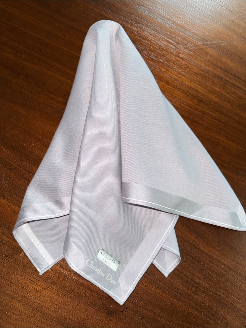 Vintage Christian Dior Light Gray Scarf Pocket